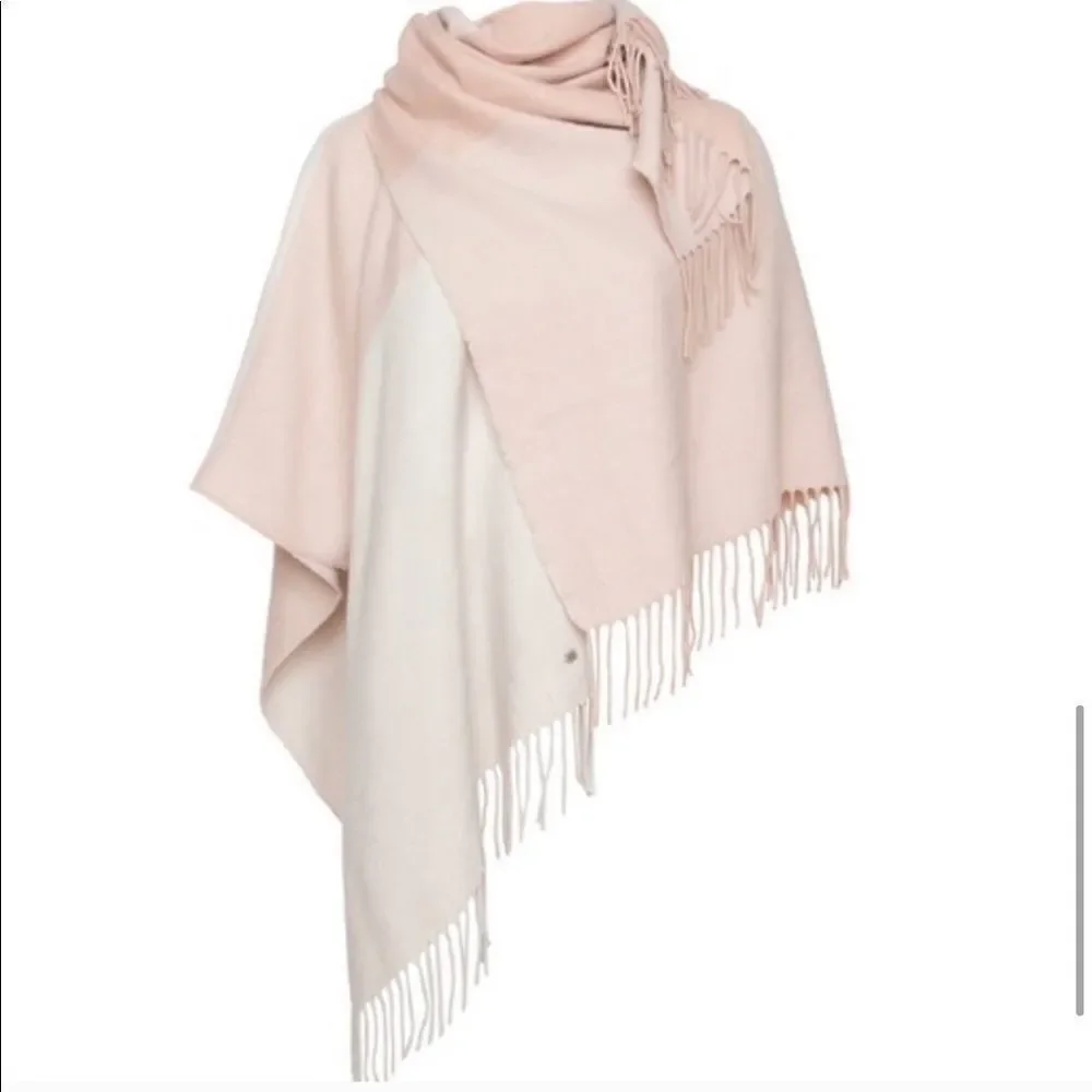 Soia & Kyo Woven Scarf Cardigan w/ Fringe Pink